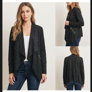 C.O.C Women's Black Draped Jacket suede jacket size 1X